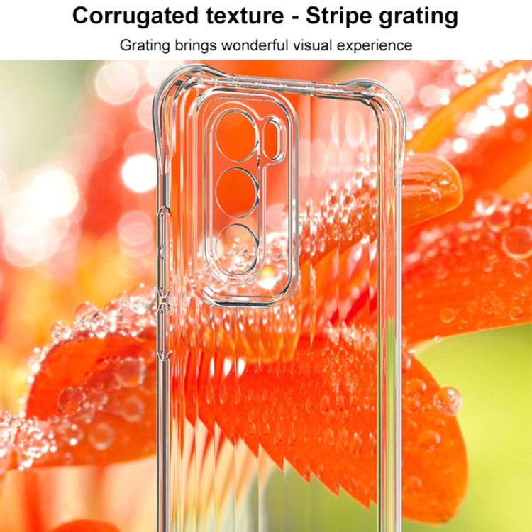 For OPPO Reno12 Global IMAK Corrugated Texture Airbag TPU Phone Case(Transparent Black) - Reno12 Cases by imak | Online Shopping UK | buy2fix
