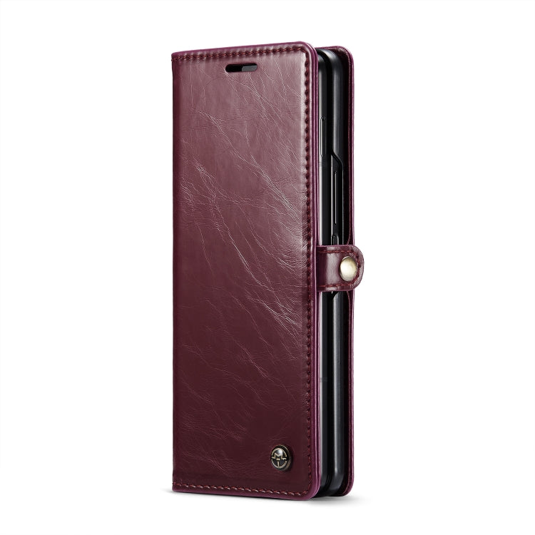 For Samsung Galaxy Z Fold6 5G CaseMe 003 Crazy Horse Texture Flip Leather Phone Case(Wine Red) - Galaxy Z Fold6 5G Cases by CaseMe | Online Shopping UK | buy2fix