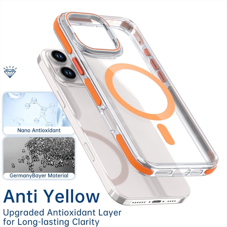 For iPhone 15 Pro Dual-Color Clear Acrylic Hybrid TPU Lens Flip Holder MagSafe Phone Case(Grey) - iPhone 15 Pro Cases by buy2fix | Online Shopping UK | buy2fix