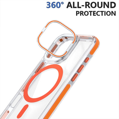 For iPhone 16 Pro Max Dual-Color Clear Acrylic Hybrid TPU Lens Flip Holder MagSafe Phone Case(Red) - iPhone 16 Pro Max Cases by buy2fix | Online Shopping UK | buy2fix