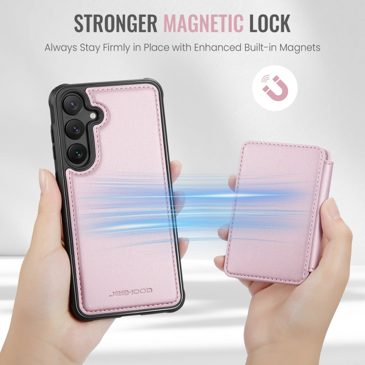 For Samsung Galaxy S24+ 5G JEEHOOD J05 Business Magnetic Style RFID Leather Phone Case(Pink) - Galaxy S24+ 5G Cases by JEEHOOD | Online Shopping UK | buy2fix