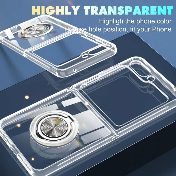 For Samsung Galaxy Z Flip4 5G MagSafe Transparent PC Folding Phone Case with Ring Holder - Galaxy Z Flip4 5G Cases by buy2fix | Online Shopping UK | buy2fix