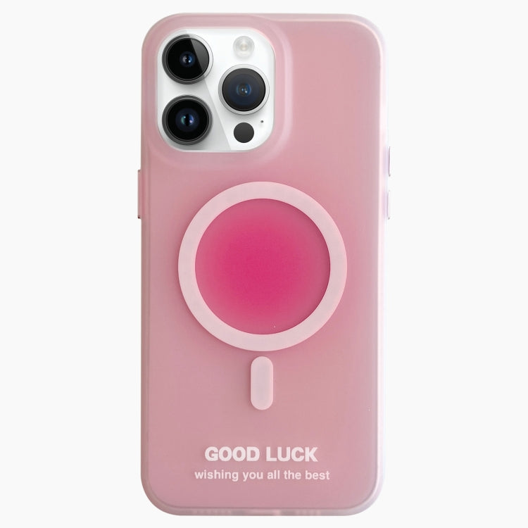 For iPhone 13 Pro Double-Layer Frosted IMD Macaron Color MagSafe Phone Case(Pink) - iPhone 13 Pro Cases by buy2fix | Online Shopping UK | buy2fix