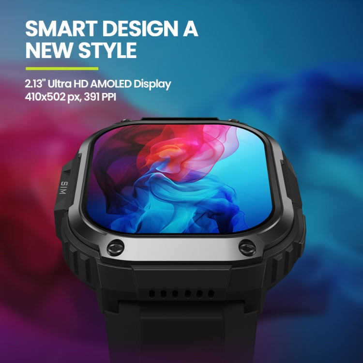 Zeblaze Thor SQ 2.13 inch Screen Smart Watch, 4G Network Android 8.1 2GB+16GB(Black) - Android Watch by Zeblaze | Online Shopping UK | buy2fix