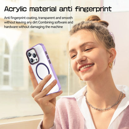 For iPhone 15 Pro Crystal TPU Hybrid PC MagSafe Phone Case(Transparent Purple) - iPhone 15 Pro Cases by buy2fix | Online Shopping UK | buy2fix