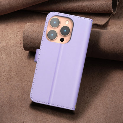 For iPhone 16 Pro Square Texture Leather Phone Case(Purple) - iPhone 16 Pro Cases by buy2fix | Online Shopping UK | buy2fix