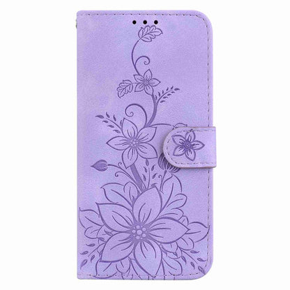 For Samsung Galaxy S25 Ultra 5G Lily Embossed Leather Phone Case(Purple) - Galaxy S25 Ultra 5G Cases by buy2fix | Online Shopping UK | buy2fix