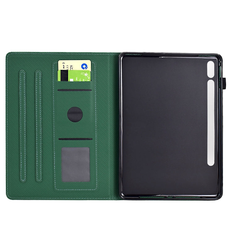 For Samsung Galaxy Tab S9 / S9 FE Solid Color Fiber Texture Smart Tablet Leather Case(Green) - Galaxy Tab S9 Cases by buy2fix | Online Shopping UK | buy2fix