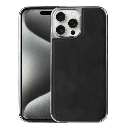 For iPhone 15 Pro Max Electroplated Side PU Hybrid TPU MagSafe Phone Case(Black) - iPhone 15 Pro Max Cases by buy2fix | Online Shopping UK | buy2fix