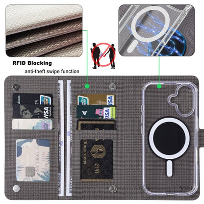 For iPhone 16 Pro ViLi GHA-C Series RFID MagSafe Magnetic Flip Leather Phone Case(Grey) - iPhone 16 Pro Cases by ViLi | Online Shopping UK | buy2fix