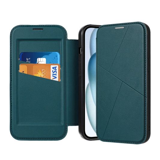 For iPhone 14 / 13 Magnetic Armor Series RFID Card Slots Leather Phone Case(Green) - iPhone 14 Cases by buy2fix | Online Shopping UK | buy2fix