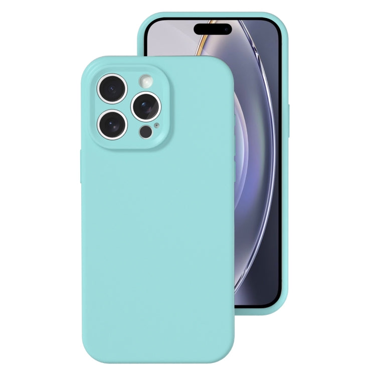 For iPhone 16 Pro Precise Hole Liquid Silicone Jelly Color Full Coverage Phone Case(Glacier Blue) - iPhone 16 Pro Cases by buy2fix | Online Shopping UK | buy2fix