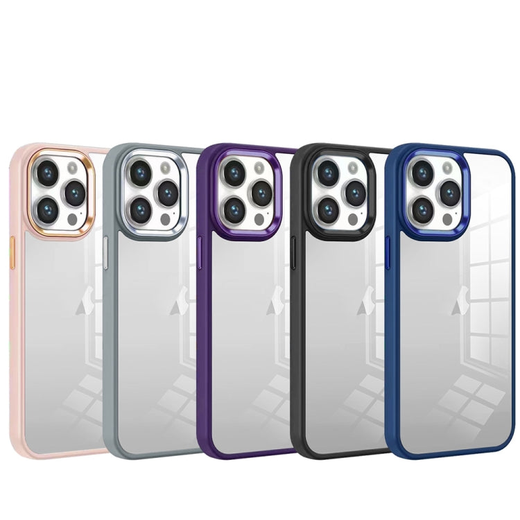 For iPhone 15 Colorful Armor Transparent Phone Case(Grey) - iPhone 15 Cases by buy2fix | Online Shopping UK | buy2fix