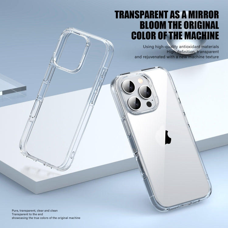 For iPhone 16 PC Hybrid TPU Full Coverage Shockproof Phone Case(Transparent) - iPhone 16 Cases by buy2fix | Online Shopping UK | buy2fix