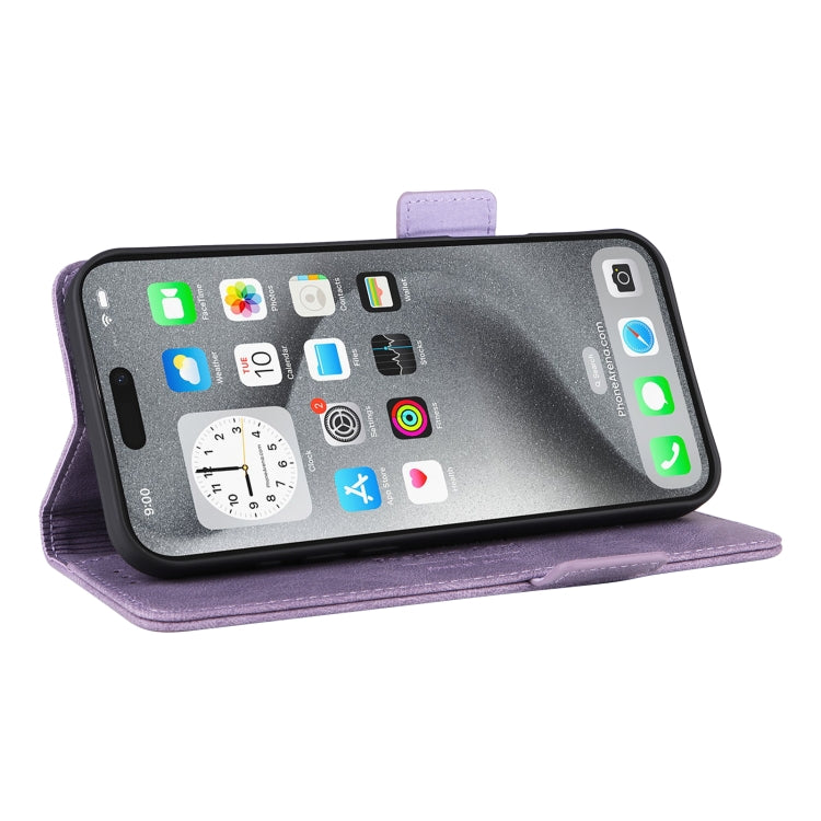 For iPhone 16 Pro Magnetic Clasp Leather Phone Case(Purple) - iPhone 16 Pro Cases by buy2fix | Online Shopping UK | buy2fix