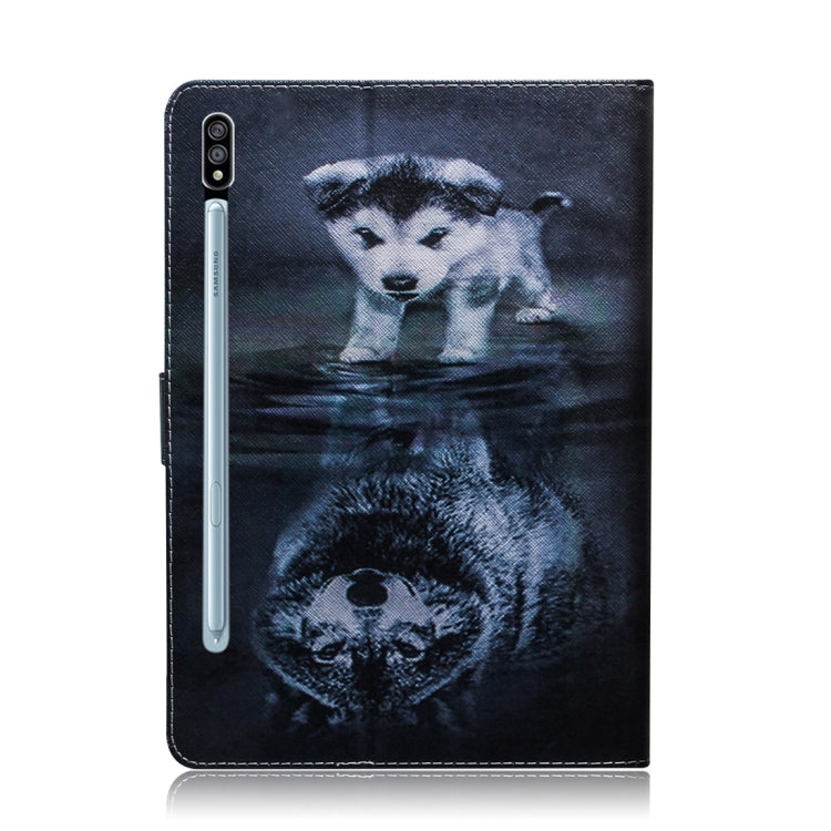 For Samsung Galaxy Tab S7 T870 (2020) 3D Colored Drawing Horizontal Flip Leather Case with Holder & Card Slot & Wallet(Wolf And Dog) - Other Galaxy Tab PC by buy2fix | Online Shopping UK | buy2fix