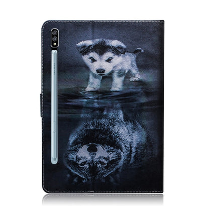 For Samsung Galaxy Tab S7 T870 (2020) 3D Colored Drawing Horizontal Flip Leather Case with Holder & Card Slot & Wallet(Wolf And Dog) - Other Galaxy Tab PC by buy2fix | Online Shopping UK | buy2fix