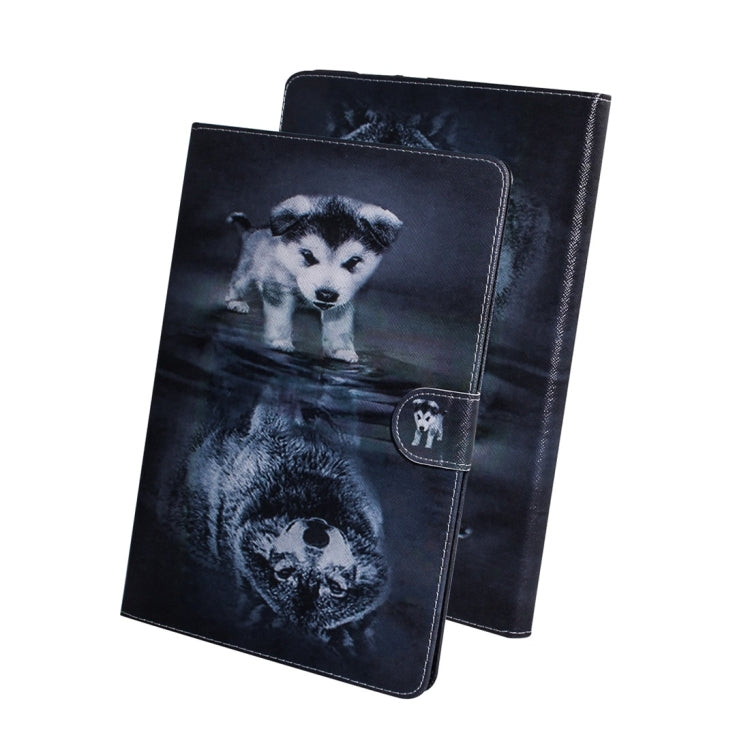 For Samsung Galaxy Tab S7 T870 (2020) 3D Colored Drawing Horizontal Flip Leather Case with Holder & Card Slot & Wallet(Wolf And Dog) - Other Galaxy Tab PC by buy2fix | Online Shopping UK | buy2fix