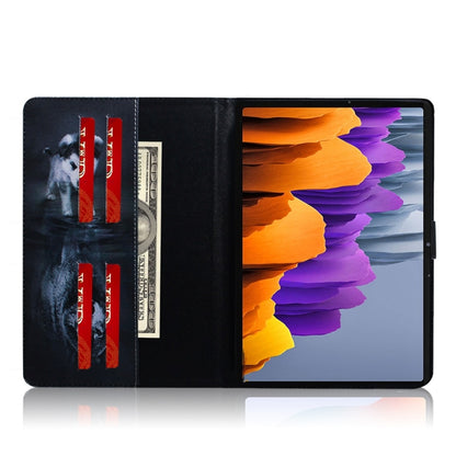 For Samsung Galaxy Tab S7 T870 (2020) 3D Colored Drawing Horizontal Flip Leather Case with Holder & Card Slot & Wallet(Wolf And Dog) - Other Galaxy Tab PC by buy2fix | Online Shopping UK | buy2fix