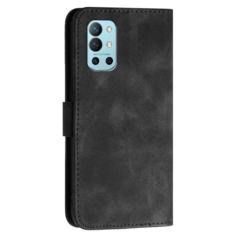 For OnePlus 11 YX0080 Grid Butterfly Embossed Pattern Flip Leather Phone Case with Lanyard(Black) - OnePlus Cases by buy2fix | Online Shopping UK | buy2fix