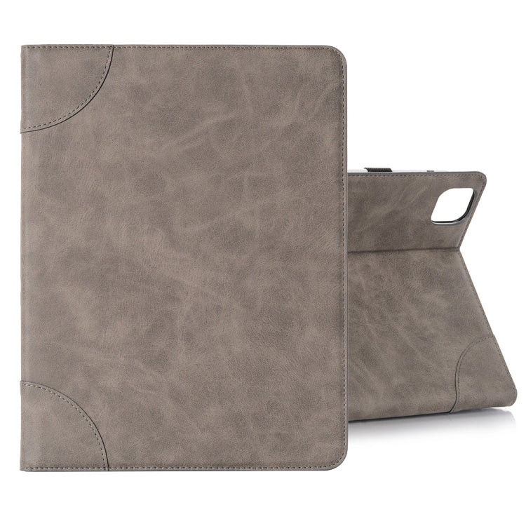 Retro Book Style Leather Tablet Case For iPad Pro 13 2024(Grey) - iPad Pro 13 2024 Cases by buy2fix | Online Shopping UK | buy2fix