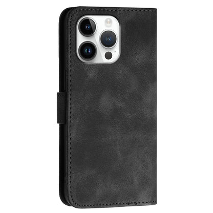 For iPhone 16 Pro Max YX0080 Grid Butterfly Embossed Pattern Flip Leather Phone Case with Lanyard(Black) - iPhone 16 Pro Max Cases by buy2fix | Online Shopping UK | buy2fix