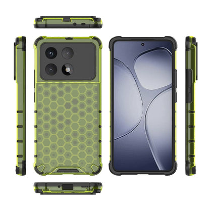 For Redmi K70 Ultra 5G Global Honeycomb Shockproof Phone Case(Green) - Xiaomi Cases by buy2fix | Online Shopping UK | buy2fix