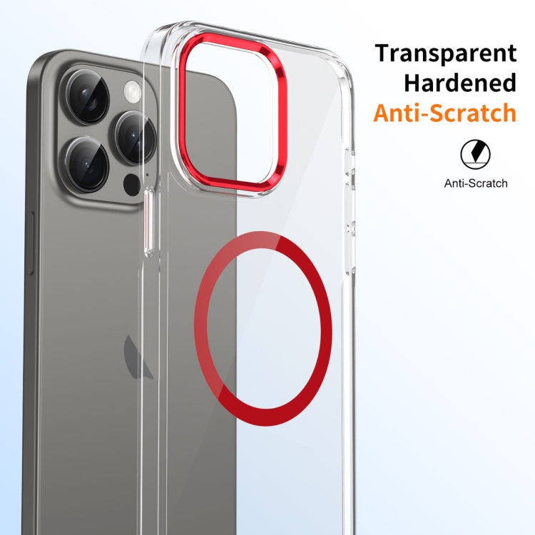 For iPhone 14 Pro Max Ice Feel HD Transparent MagSafe PC Full Coverage Phone Case(Red) - iPhone 14 Pro Max Cases by buy2fix | Online Shopping UK | buy2fix