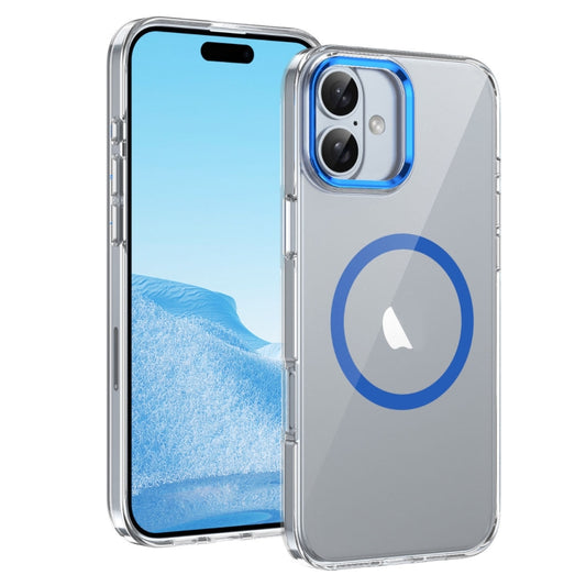 For iPhone 16 Plus Ice Feel HD Transparent MagSafe PC Full Coverage Phone Case(Blue) - iPhone 16 Plus Cases by buy2fix | Online Shopping UK | buy2fix