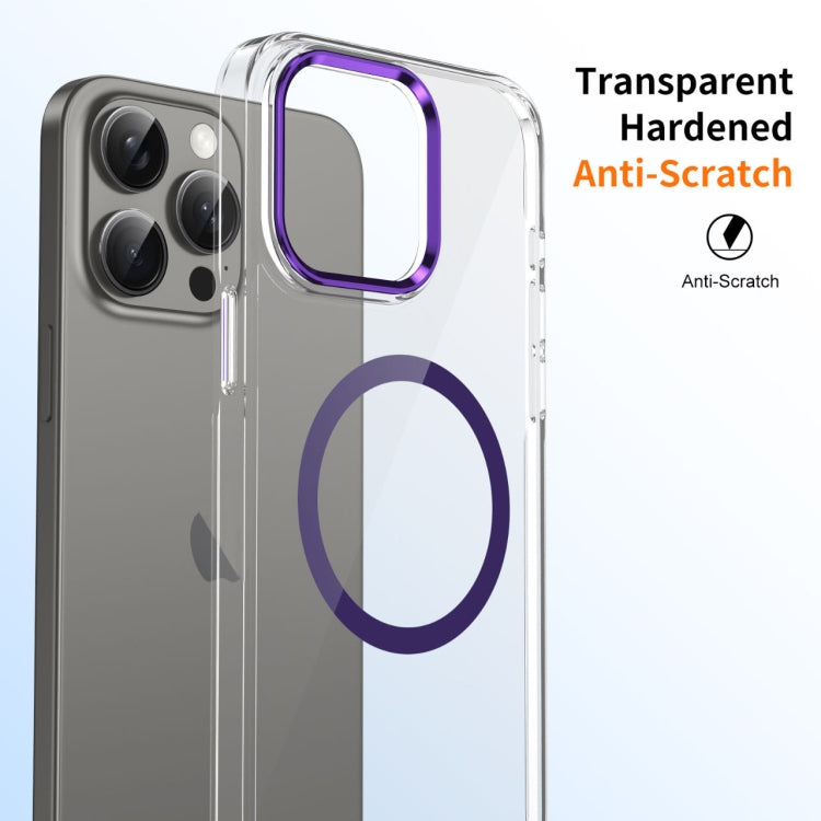 For iPhone 16 Pro Max Ice Feel HD Transparent MagSafe PC Full Coverage Phone Case(Purple) - iPhone 16 Pro Max Cases by buy2fix | Online Shopping UK | buy2fix