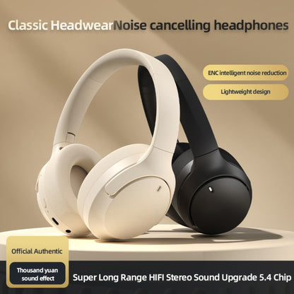 NC10 ANC Active Noise Reduction Head-mounted Bluetooth Earphone(Beige) - Headset & Headphone by buy2fix | Online Shopping UK | buy2fix