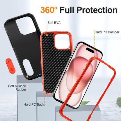 For iPhone 16 Pro Max Rugged PC + Silicone Phone Case with Holder(Black+Orange) - iPhone 16 Pro Max Cases by buy2fix | Online Shopping UK | buy2fix