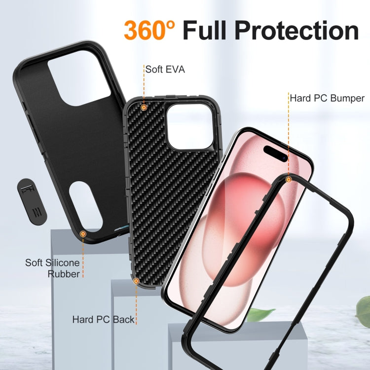 For iPhone 16 Pro Max Rugged PC + Silicone Phone Case with Holder(Black) - iPhone 16 Pro Max Cases by buy2fix | Online Shopping UK | buy2fix