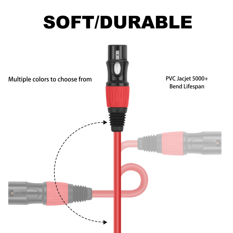 JC1015 XLR 3pin Male to Female Audio Cable, Length:5m(Blue) - Microphone Audio Cable & Connector by buy2fix | Online Shopping UK | buy2fix