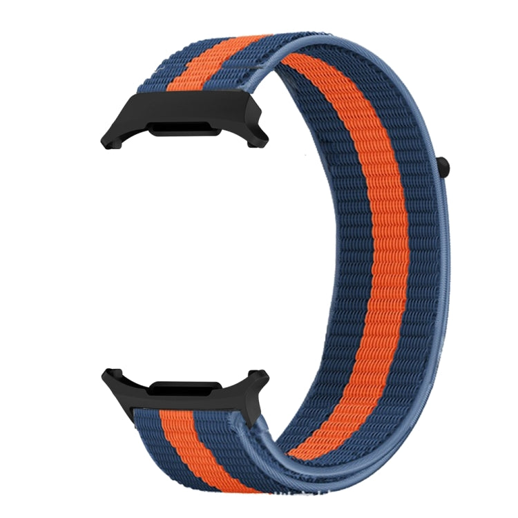 For Samsung Galaxy Watch Ultra 47mm Plastic Connector Nylon Loop Watch Band(Blue Orange Blue) - Watch Bands by buy2fix | Online Shopping UK | buy2fix