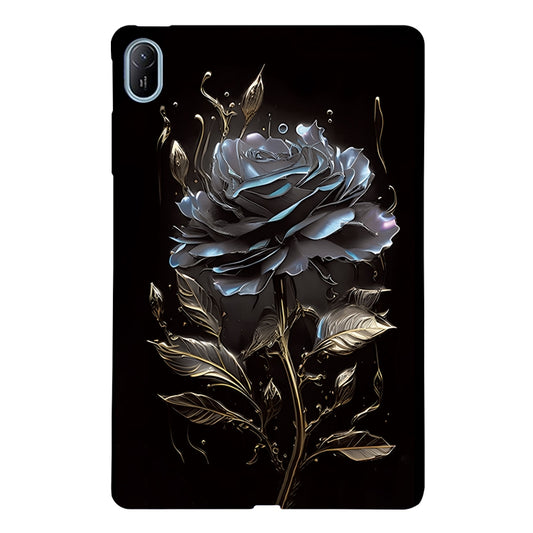 For Huawei MatePad SE 11 2024 Color Painting Pattern Smart Tablet TPU Case(Black Rose) - Huawei by buy2fix | Online Shopping UK | buy2fix