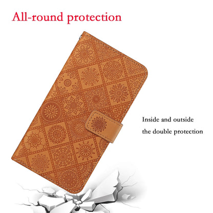 For Samsung Galaxy S25+ 5G Ethnic Style Embossed Pattern Leather Phone Case(Brown) - Galaxy S25+ 5G Cases by buy2fix | Online Shopping UK | buy2fix