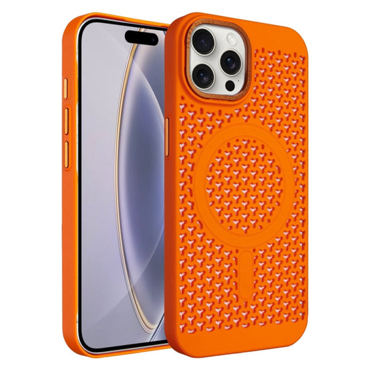 For iPhone 16 Pro Max Ice Feeling Cooling MagSafe Magnetic Phone Case(Orange) - iPhone 16 Pro Max Cases by buy2fix | Online Shopping UK | buy2fix