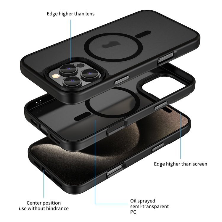 For iPhone 11 Pro Skin Feel Frosted MagSafe Magnetic Phone Case(Transparent Black) - iPhone 11 Pro Cases by buy2fix | Online Shopping UK | buy2fix