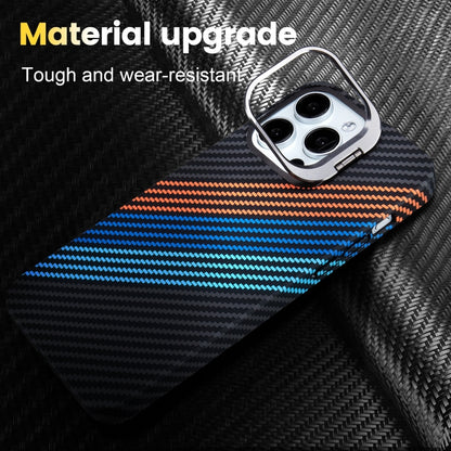 For iPhone 15 Pro Max Carbon Fiber Lens Holder MagSafe Magnetic Phone Case(Black) - iPhone 15 Pro Max Cases by buy2fix | Online Shopping UK | buy2fix