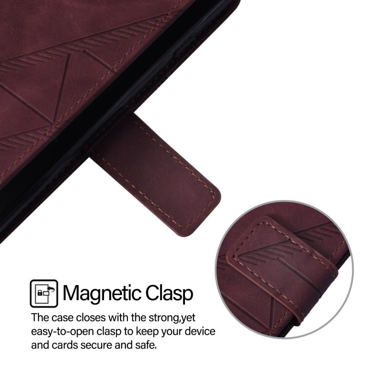 For OnePlus 12 5G Global Crossbody 3D Embossed Flip Leather Phone Case(Wine Red) - OnePlus Cases by buy2fix | Online Shopping UK | buy2fix