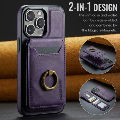 For iPhone 14 Plus DG.MING K1 MagSafe Detachable Wallet RFID Back Cover Phone Case(Purple) - iPhone 14 Plus Cases by DG.MING | Online Shopping UK | buy2fix