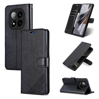 For Redmi Note 14 Pro+ 5G AZNS Sheepskin Texture Flip Leather Phone Case(Black) - Note 14 Pro+ Cases by AZNS | Online Shopping UK | buy2fix