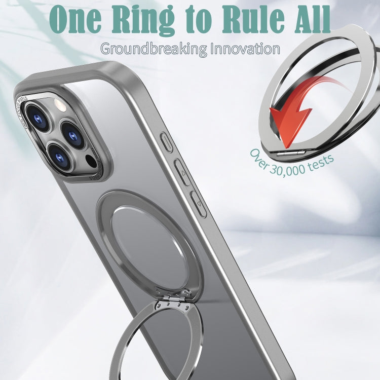 For iPhone 16 Pro Max Wing Series MagSafe Magnetic Ring Holder Phone Case(Titanium Gray) - iPhone 16 Pro Max Cases by buy2fix | Online Shopping UK | buy2fix