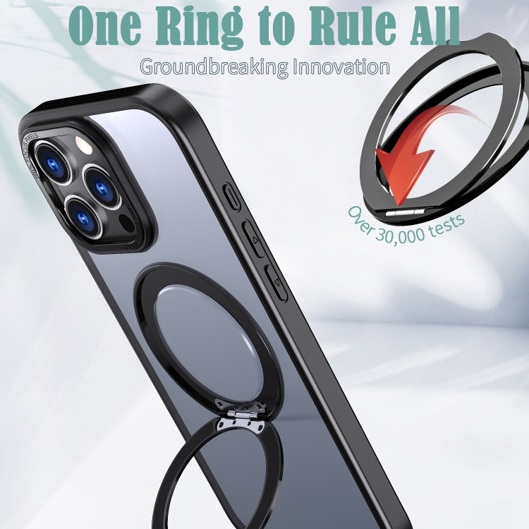 For iPhone 16 Pro Wing Series MagSafe Magnetic Ring Holder Phone Case(Black) - iPhone 16 Pro Cases by buy2fix | Online Shopping UK | buy2fix