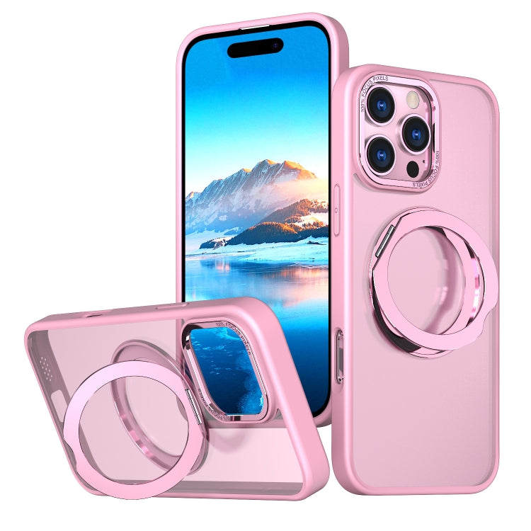 For iPhone 16 Pro Wing Series MagSafe Magnetic Ring Holder Phone Case(Pink) - iPhone 16 Pro Cases by buy2fix | Online Shopping UK | buy2fix