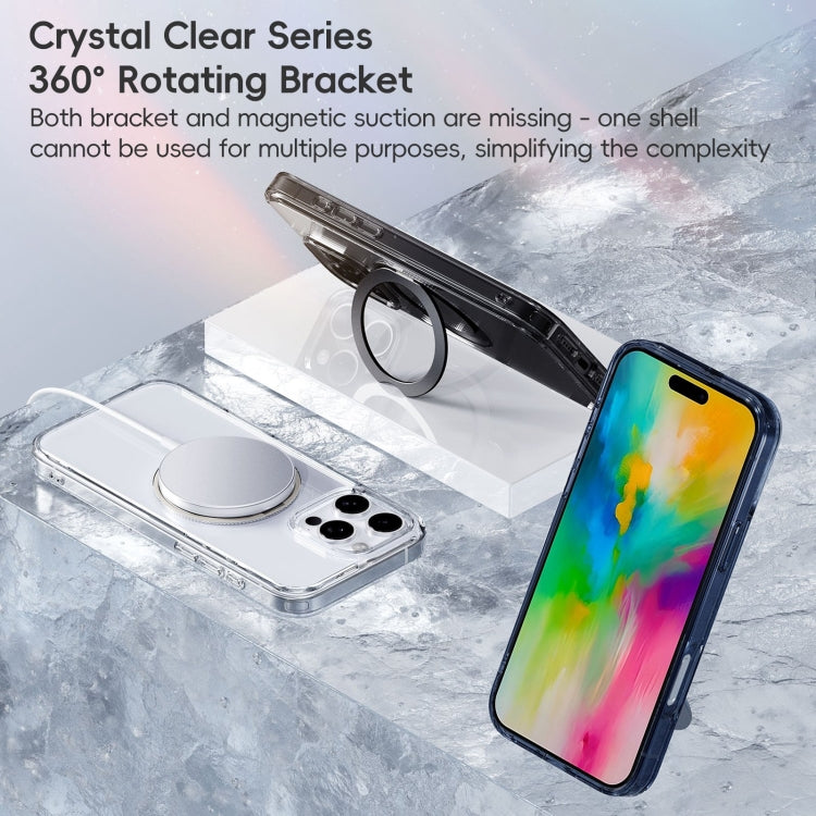 For iPhone 16 Pro Crystal Clear MagSafe Magnetic Holder Phone Case(Transparent Black) - iPhone 16 Pro Cases by buy2fix | Online Shopping UK | buy2fix