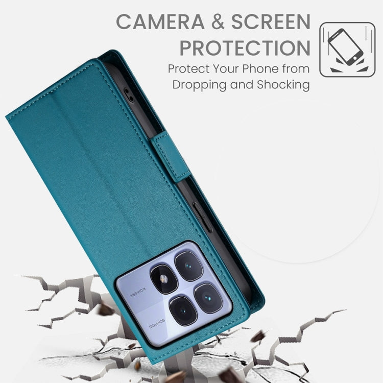 For Redmi K70 Ultra Side Buckle Magnetic Frosted Leather Phone Case(Blue) - Xiaomi Cases by buy2fix | Online Shopping UK | buy2fix