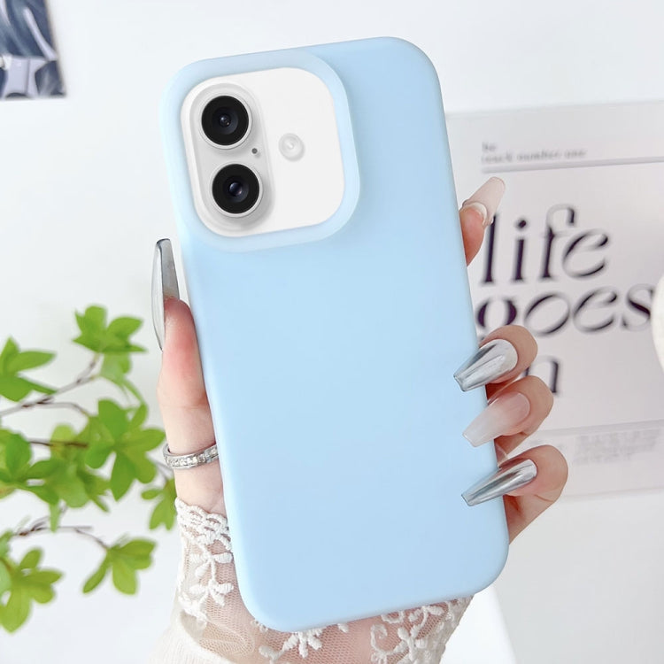 For iPhone 16 Plus PC Hybrid Liquid Silicone Jelly Phone Case(Light Blue) - iPhone 16 Plus Cases by buy2fix | Online Shopping UK | buy2fix