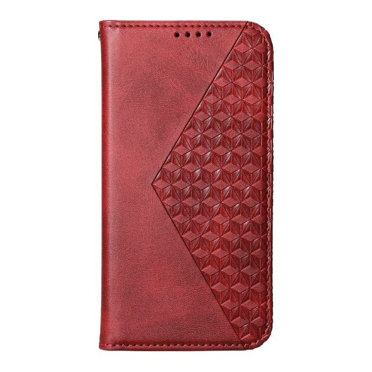 For Redmi K70 Ultra Cubic Grid Calf Texture Magnetic Leather Phone Case(Red) - Xiaomi Cases by buy2fix | Online Shopping UK | buy2fix